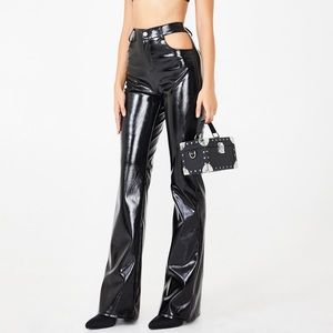 I am Gia leather cut out pants